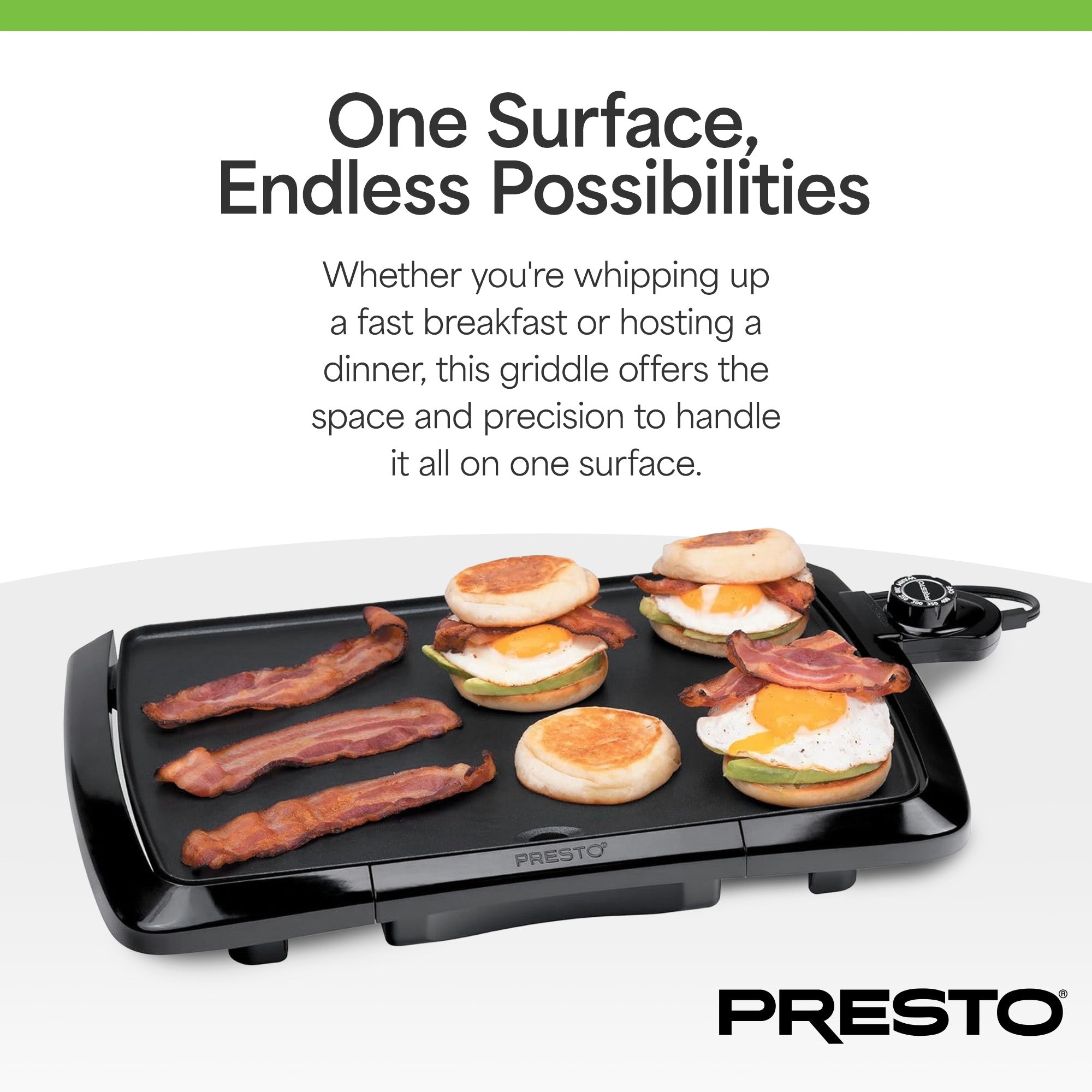 Presto Cool-Touch Electric Griddle, 10.5" x 16" Ceramic Nonstick Flat Top Grill (Used)