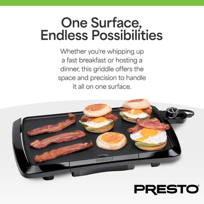 Presto Cool-Touch Electric Griddle, 10.5" x 16" Ceramic Nonstick Flat Top Grill (Used)