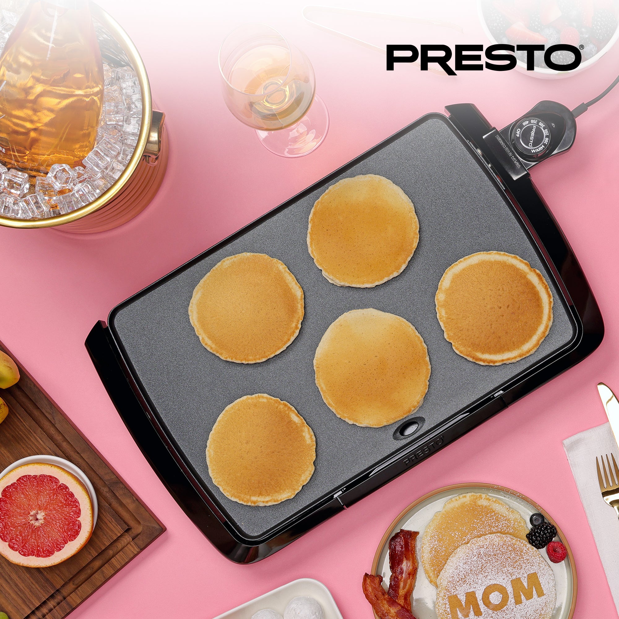 Presto Cool-Touch Electric Griddle, 10.5" x 16" Ceramic Nonstick Flat Top Grill (Used)
