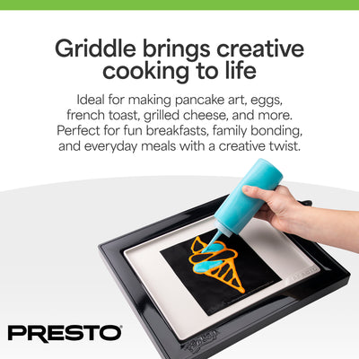 Presto PanGogh Electric Griddle w/ Batter Bottles & Template, Nonstick Flat Top - VMInnovations