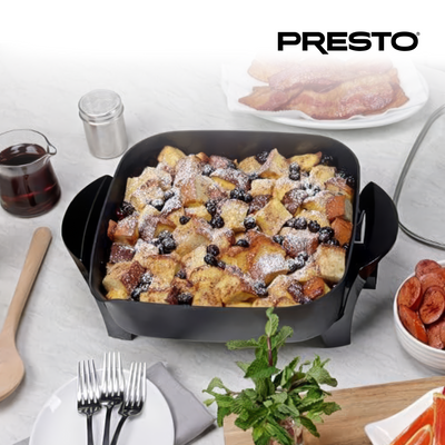 Presto 12In Electric Skillet w Glass Cover, Nonstick Multi-Use Pan, (Open Box)