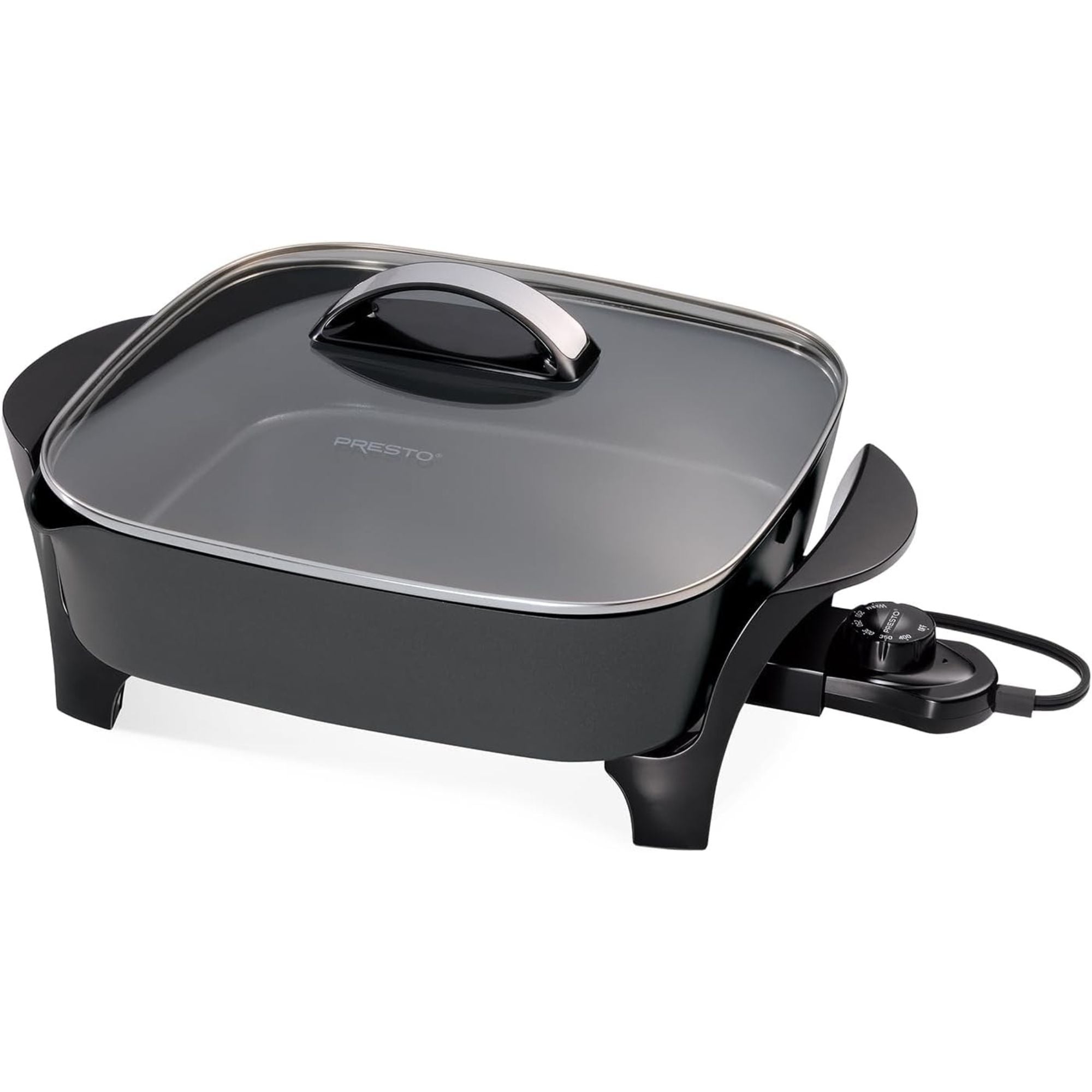 Presto 12In Electric Skillet w Glass Cover, Nonstick Multi-Use Pan, (Open Box)