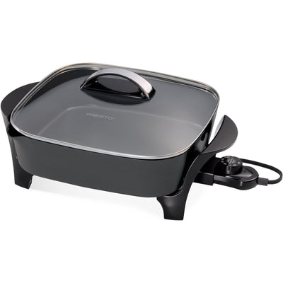 Presto 12In Electric Skillet w Glass Cover, Nonstick Multi-Use Pan, (Open Box)