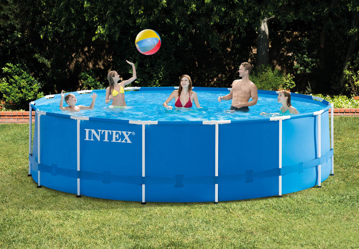 Intex 15' x 48" Metal Frame Swimming Pool Set w/ 1000 Pump | 28235EH (Used)