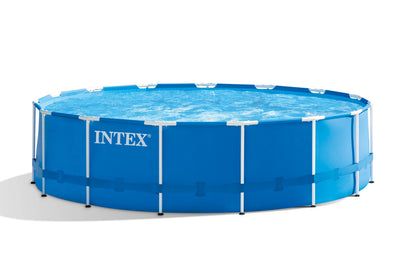Intex 15' x 48" Metal Frame Swimming Pool Set w/ 1000 Pump | 28235EH (Used)