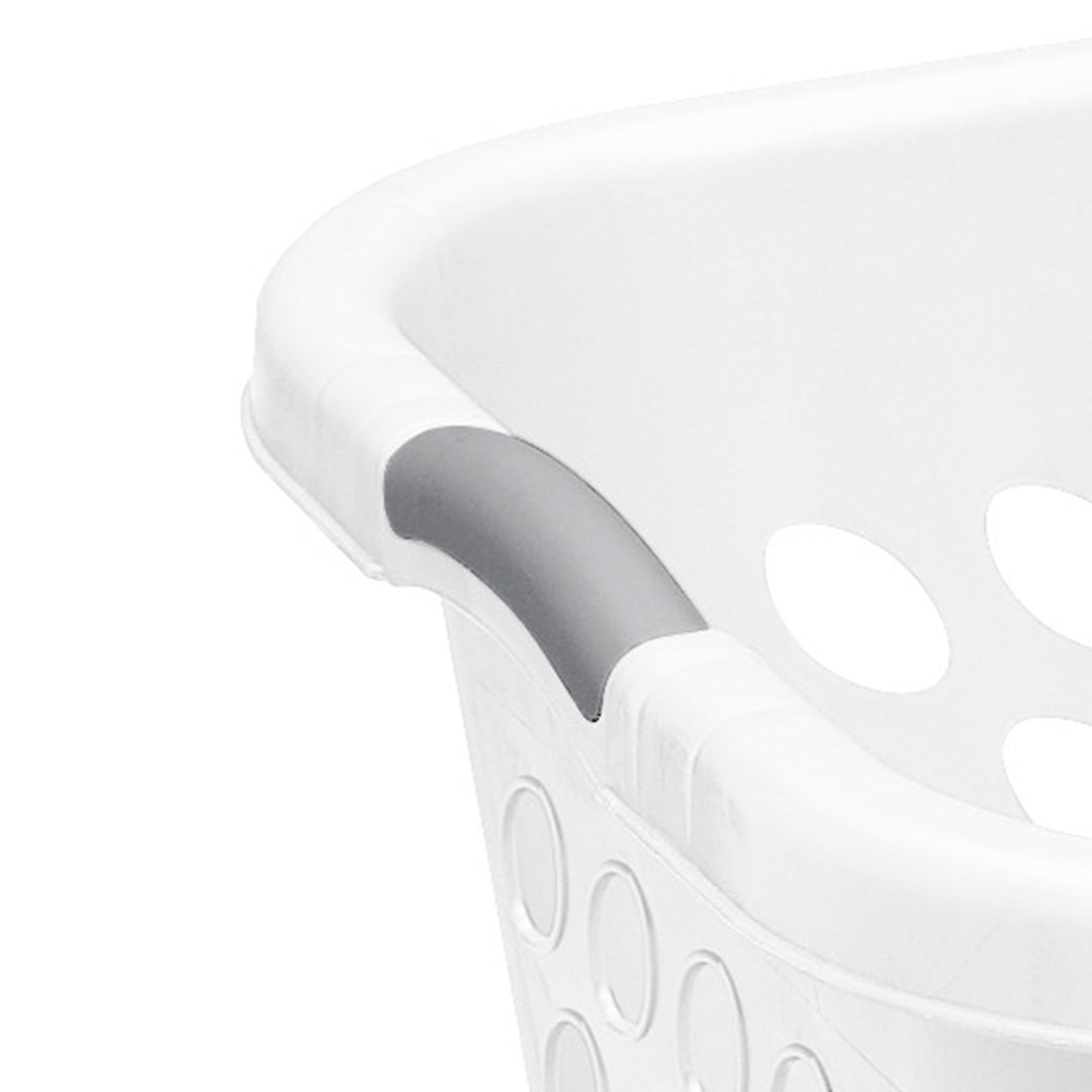 Sterilite Square Laundry Basket, 1.5 BushelHamper with Handles, White, 8 Pack