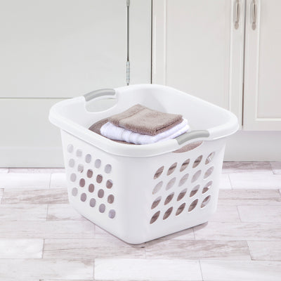 Sterilite Square Laundry Basket, 1.5 BushelHamper with Handles, White, 12 Pack - VMInnovations