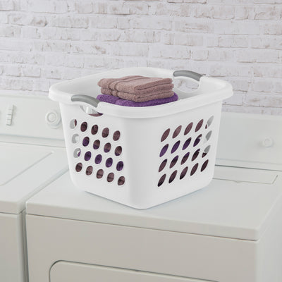 Sterilite Square Laundry Basket, 1.5 BushelHamper with Handles, White, 4 Pack
