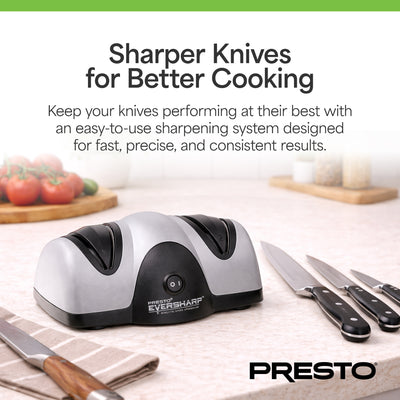 Presto EverSharp Electric Knife Sharpener, 2-Stage System with Sapphirite Wheels - VMInnovations