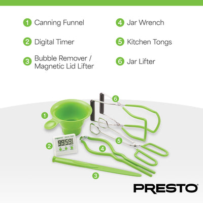 Presto 7 Function Canning Kit, Canner Tools for Pickling and Pressure Canning