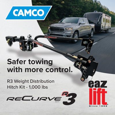 Camco Eaz-Lift ReCurve R3 1000Lb Weight Distribution Hitch, (Open Box)