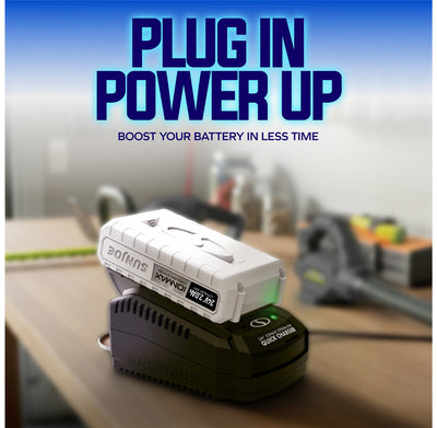 Snow Joe Dual-Port Quick Charger for 24V Lithium-Ion Batteries for Sun Joe Tools