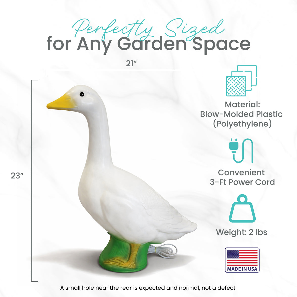 Union Products Light Up Wild Goose Outdoor Lawn and Garden Statue, 23" Tall - VMInnovations