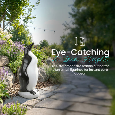 Union Products Outdoor Penguin Lawn and Garden Statue, 23" Tall Animal Figurine - VMInnovations