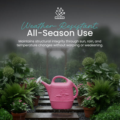 Union Products Indoor Outdoor Flamingo 2 Gallon Plastic Plant Watering Can, Pink - VMInnovations