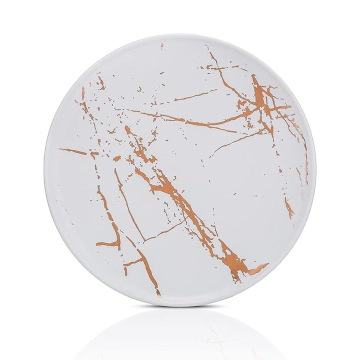 Stone Lain Zora Porcelain 4 Piece Dinner Plate Set, Serving Dishes, White