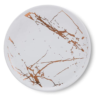 Stone Lain Zora Porcelain 4 Piece Salad Dinner Plate Set, Serving Dishes, White