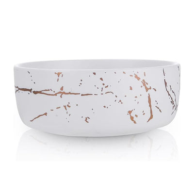 Stone Lain Zora Porcelain 4 Piece Bowl Set, Soup or Salad Serving Dishes, White - VMInnovations