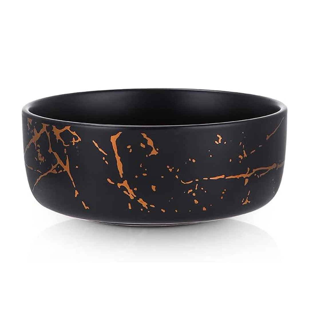 Stone Lain Zora Porcelain 4 Piece Bowl Set, Soup or Salad Serving Dishes, Black