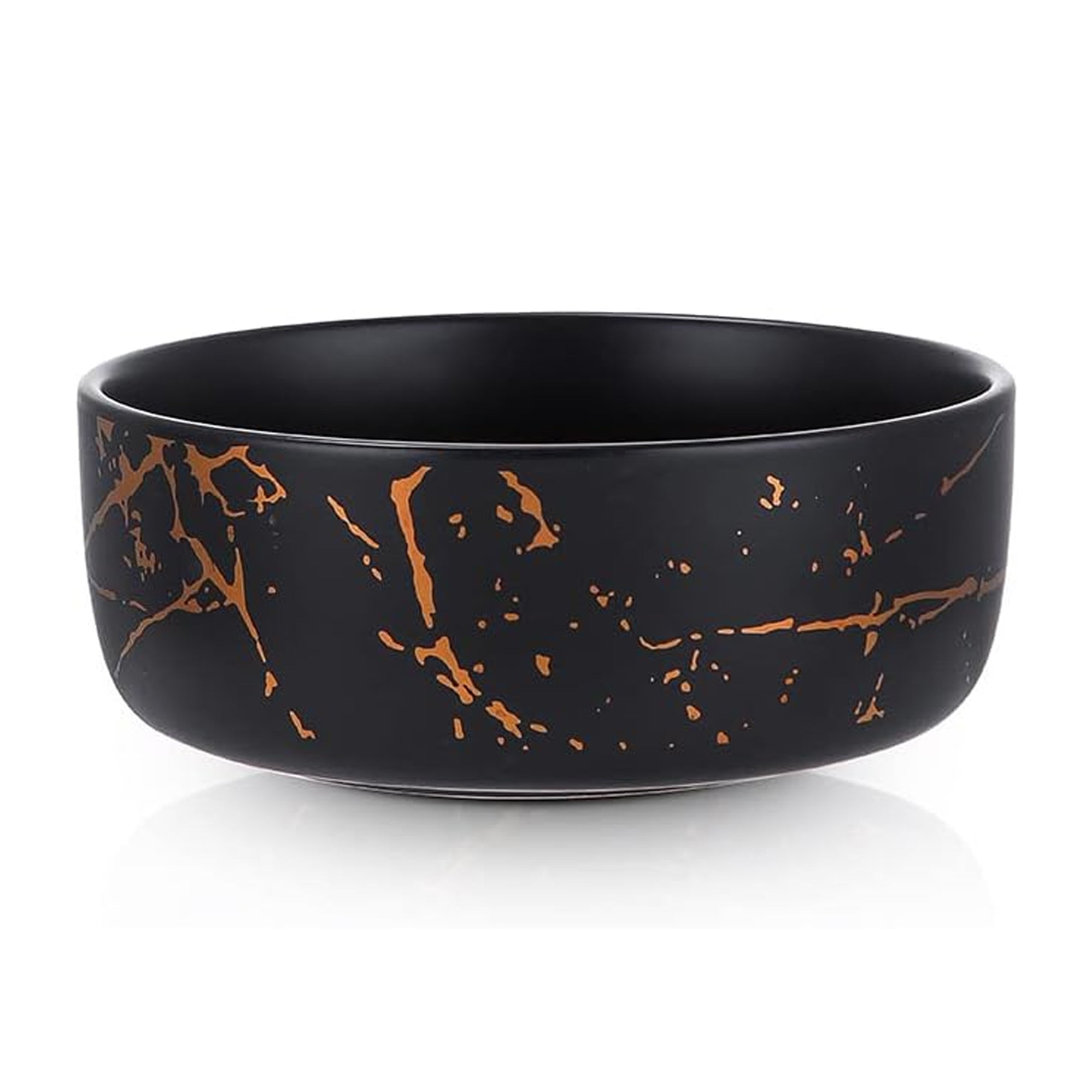 Stone Lain Zora Porcelain 4 Piece Bowl Set, Soup or Salad Serving Dishes, Black - VMInnovations
