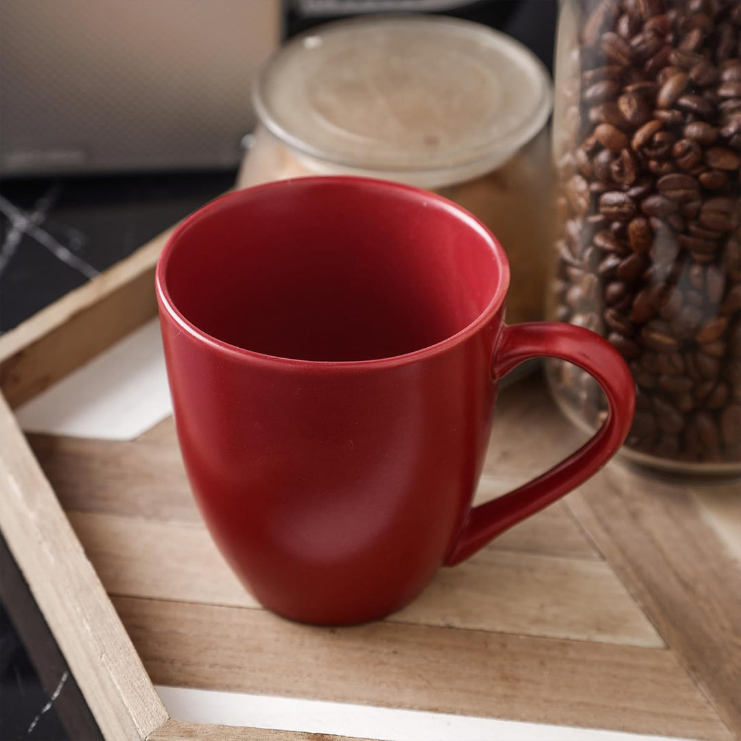 Stone Lain Sam Porcelain 16 Piece Dinnerware Set, Dish Set w/Service for 4, Red