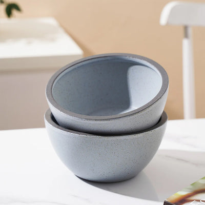 Stone Lain Tina 4 Piece Stoneware Bowl Set for Soups or Salads, Blue and Gray - VMInnovations
