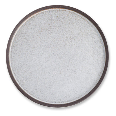 Stone Lain 4 Piece Vince Rustic Stoneware 11" Dinner Plate Set, Grey and White - VMInnovations