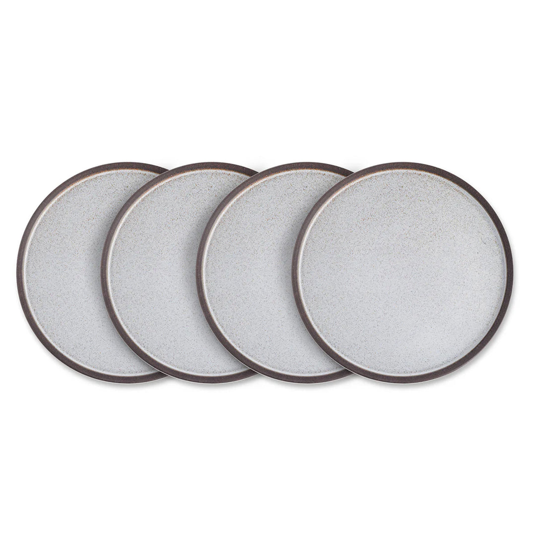 Stone Lain 4 Piece Vince Rustic Stoneware 11" Dinner Plate Set, Grey and White