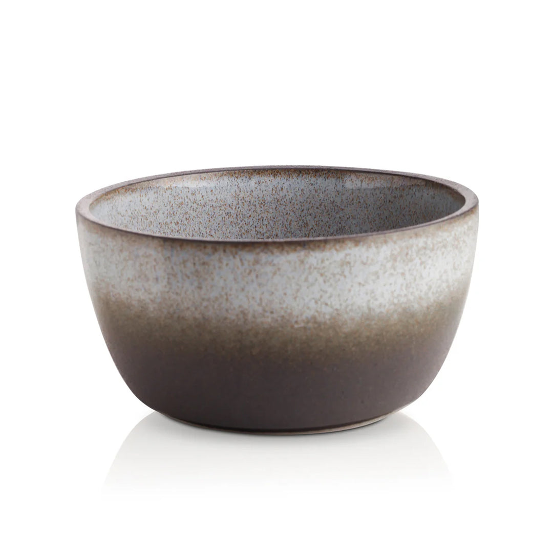 Stone Lain Vince 4 Piece Stoneware Bowl Set for Soups or Salads, Grey and White