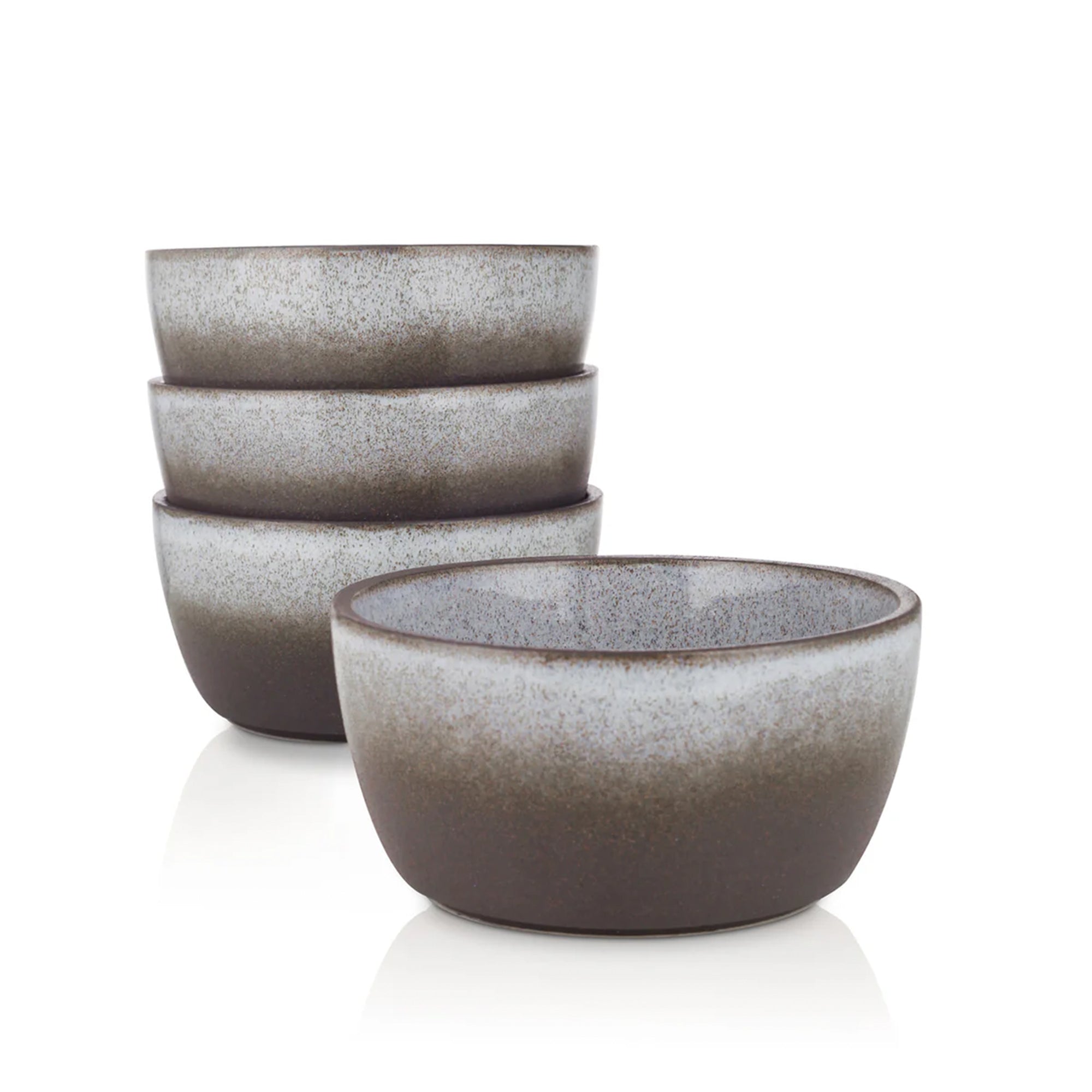 Stone Lain Vince 4 Piece Stoneware Bowl Set for Soups or Salads, Grey and White - VMInnovations