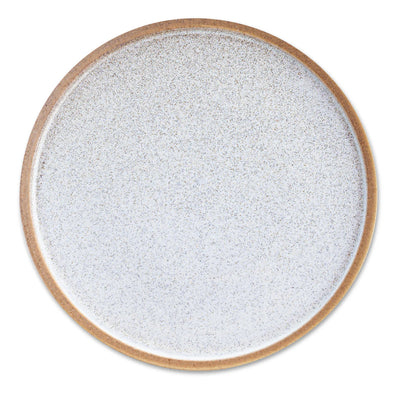 Stone Lain 4 Piece Vince Rustic Stoneware 11" Dinner Plate Set, Brown and White - VMInnovations