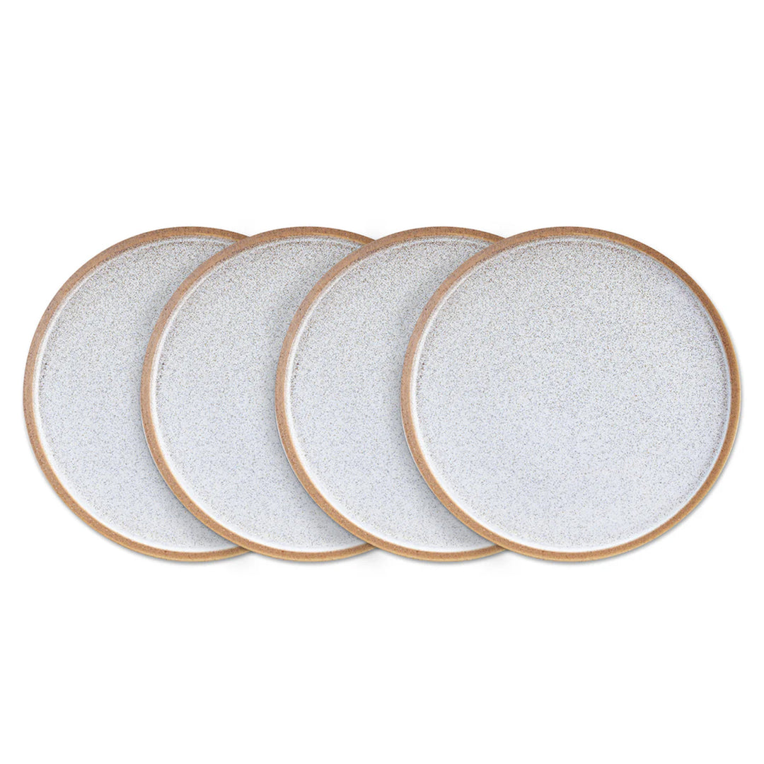 Stone Lain 4 Piece Vince Rustic Stoneware 11" Dinner Plate Set, Brown and White