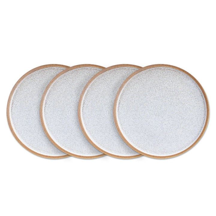 Stone Lain 4 Piece Vince Rustic Stoneware 11" Dinner Plate Set, Brown and White