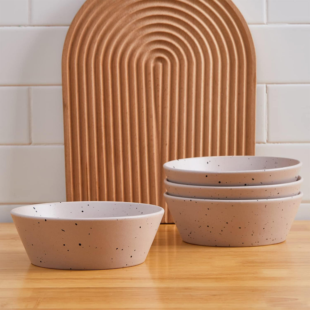 Stone Lain Jade Stoneware 16 Piece Dinnerware Set with Service for 4, Taupe