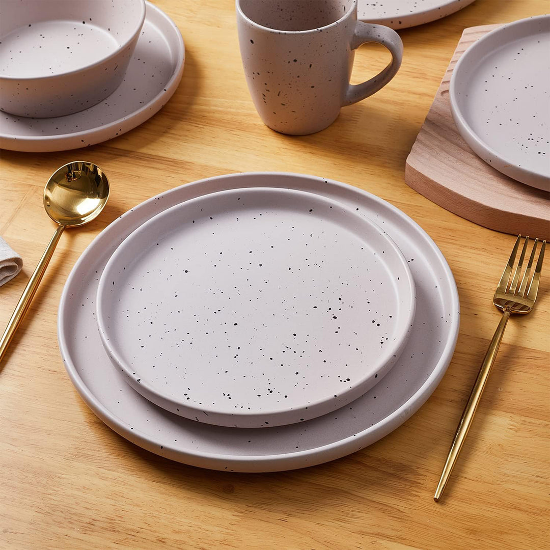 Stone Lain Jade Stoneware 16 Piece Dinnerware Set with Service for 4, Taupe