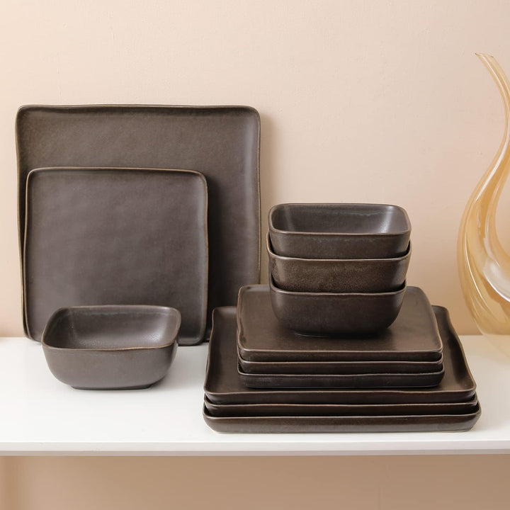 Stone Lain Jonny Stoneware 12pc Dinnerware, Dish Set w/Service for 4 (Open Box) - VMInnovations