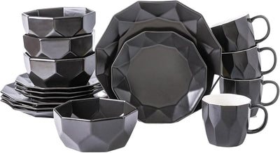 Stone Lain Jamie Informal Porcelain 16pc Geometric Dinnerware Set (Open Box) - VMInnovations