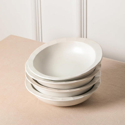 Stone Lain Oasis Stoneware 24 Piece Dinnerware Dish Set, Service for 8, White - VMInnovations