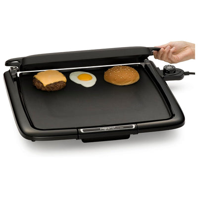 Presto XL Cool-Touch Electric Griddle w Warming Tray, Ceramic Nonstick(Open Box)