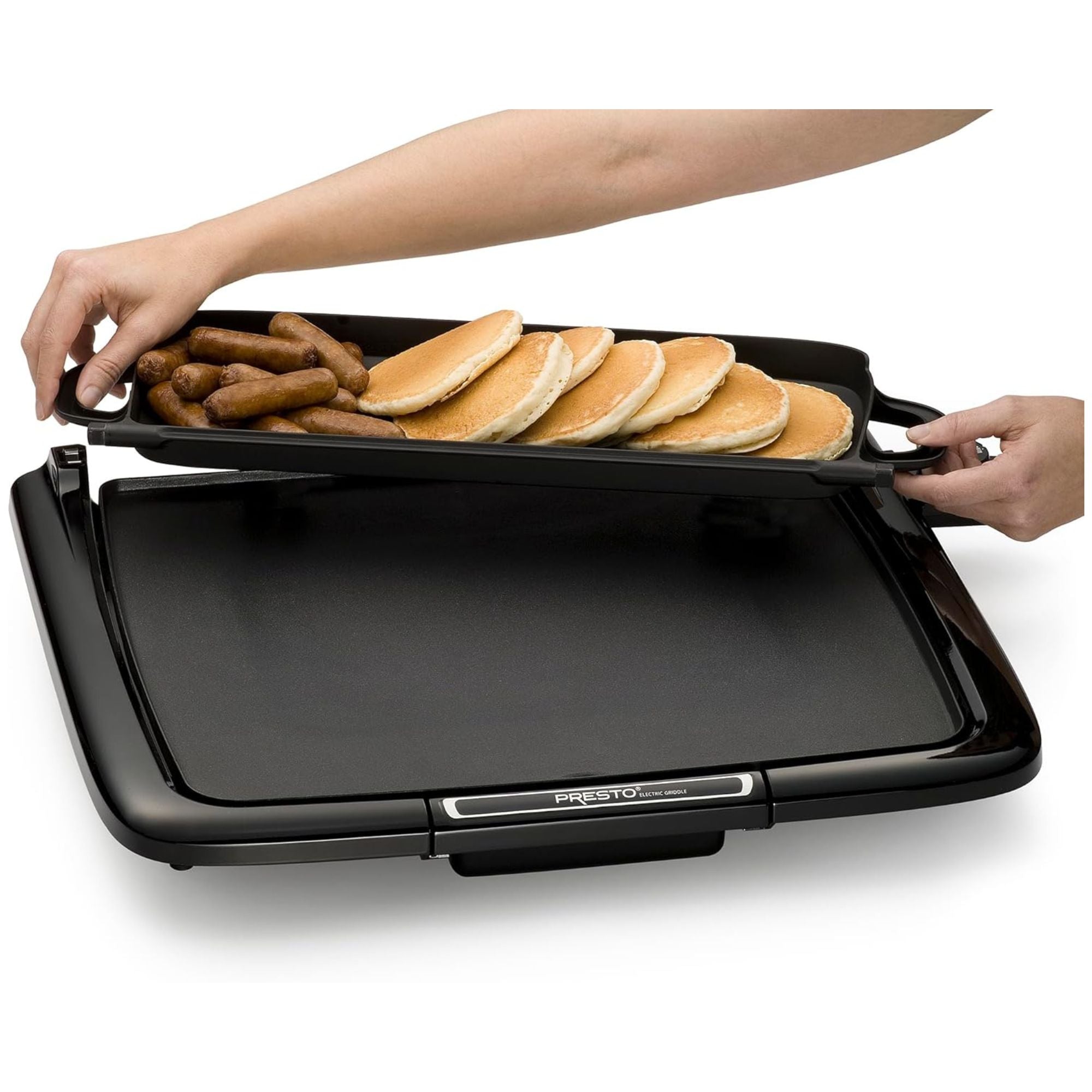 Presto XL Cool-Touch Electric Griddle w Warming Tray, Ceramic Nonstick(Open Box)