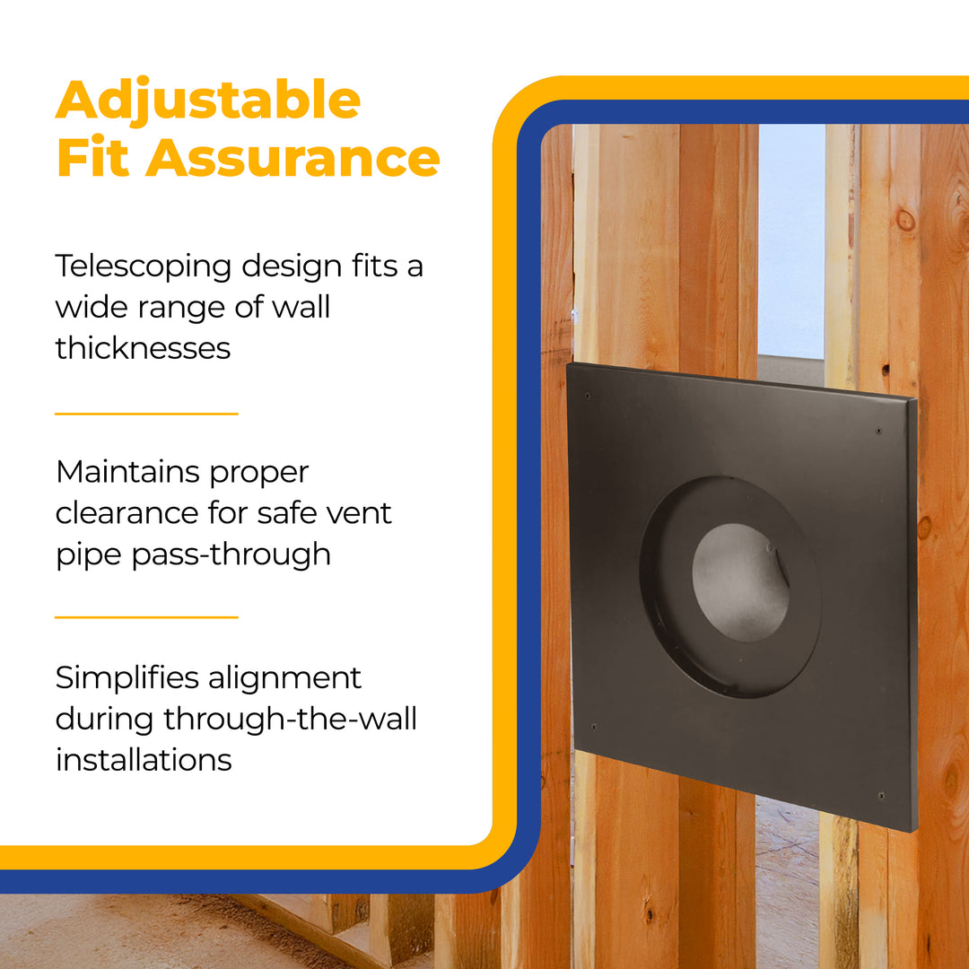 DuraVent 3" Diameter Stainless Steel Wall Thimble for Multi-Fuel Stoves, Grey - VMInnovations