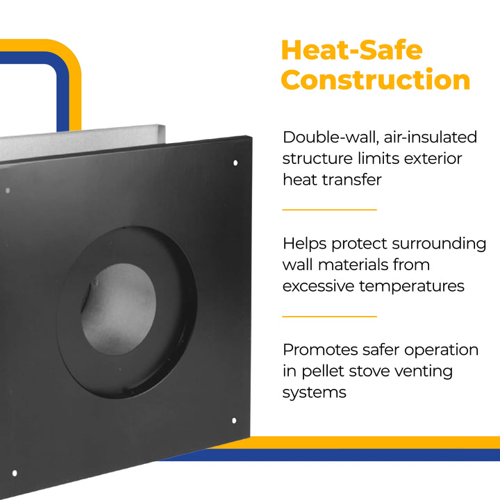 DuraVent 3" Diameter Stainless Steel Wall Thimble for Multi-Fuel Stoves, Grey - VMInnovations