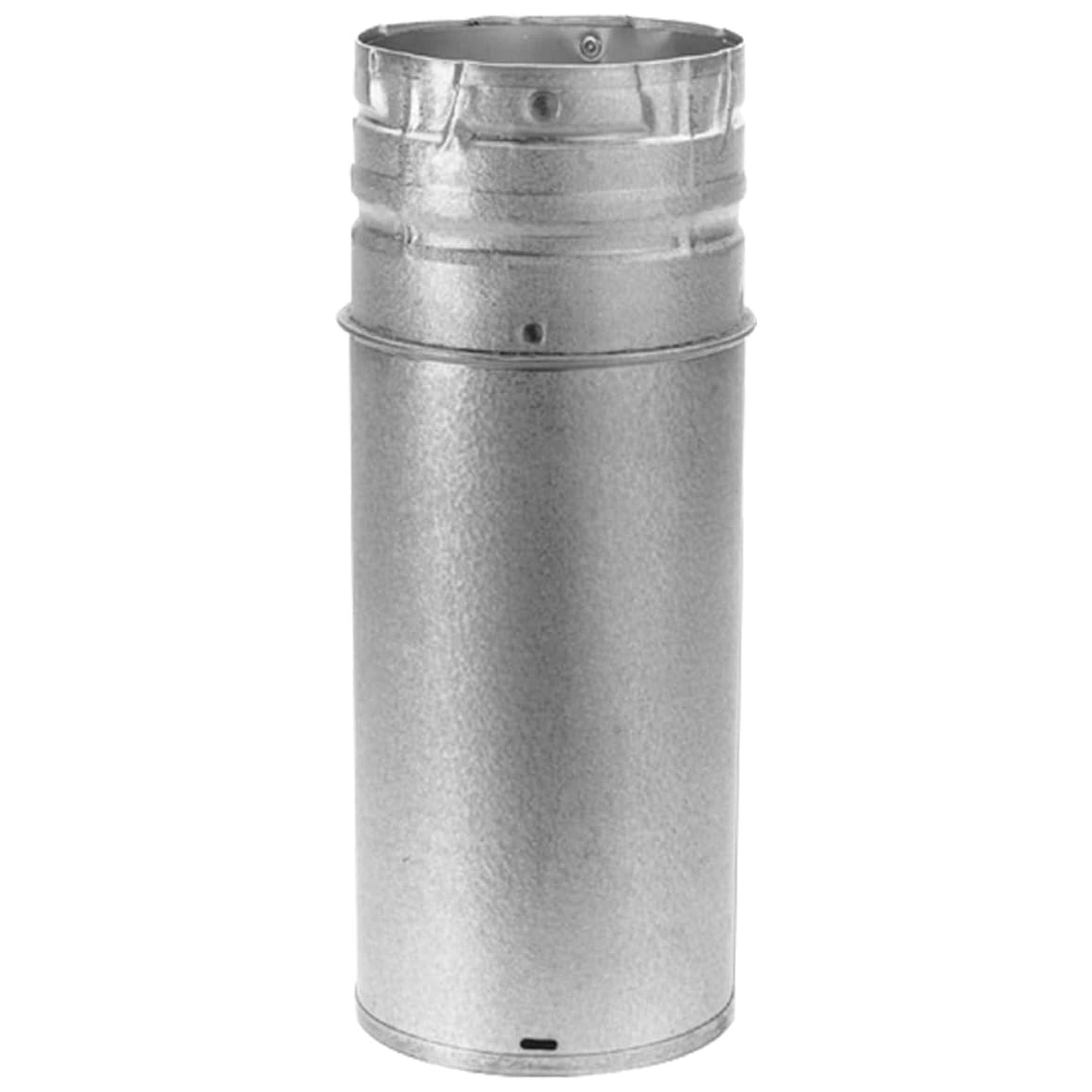 DuraVent PelletVent 12" L x 3" Diameter Adjustable Straight Steel Stove Pipe - VMInnovations