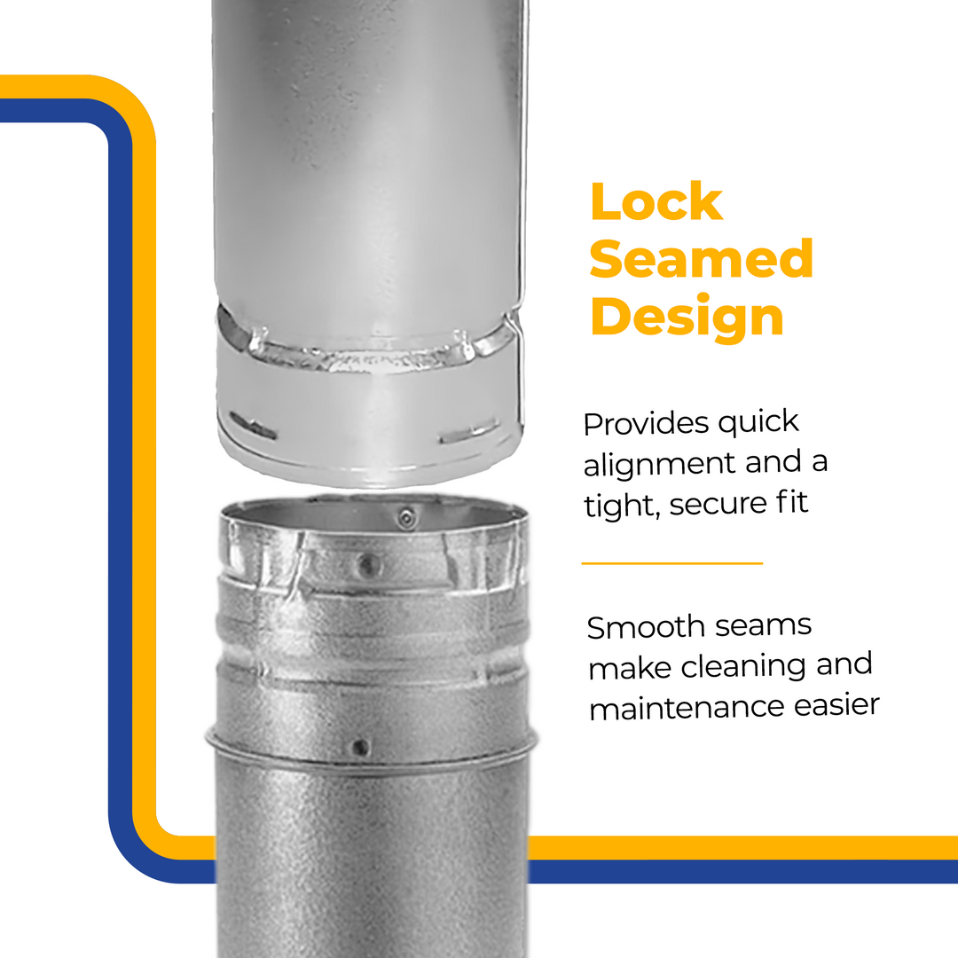DuraVent PelletVent 12" L x 3" Diameter Adjustable Straight Steel Stove Pipe - VMInnovations
