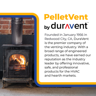 DuraVent PelletVent 12" L x 3" Diameter Adjustable Straight Steel Stove Pipe - VMInnovations