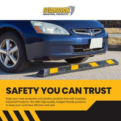 Guardian Parking Stop, 6Ft Rubber Curb with Mounting Holes, Black/Yellow, 2 Pack - VMInnovations