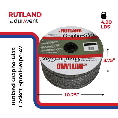 Rutland Grapho-Glas Graphite Impregnated Replacement Gasket Spool, 47-Inches