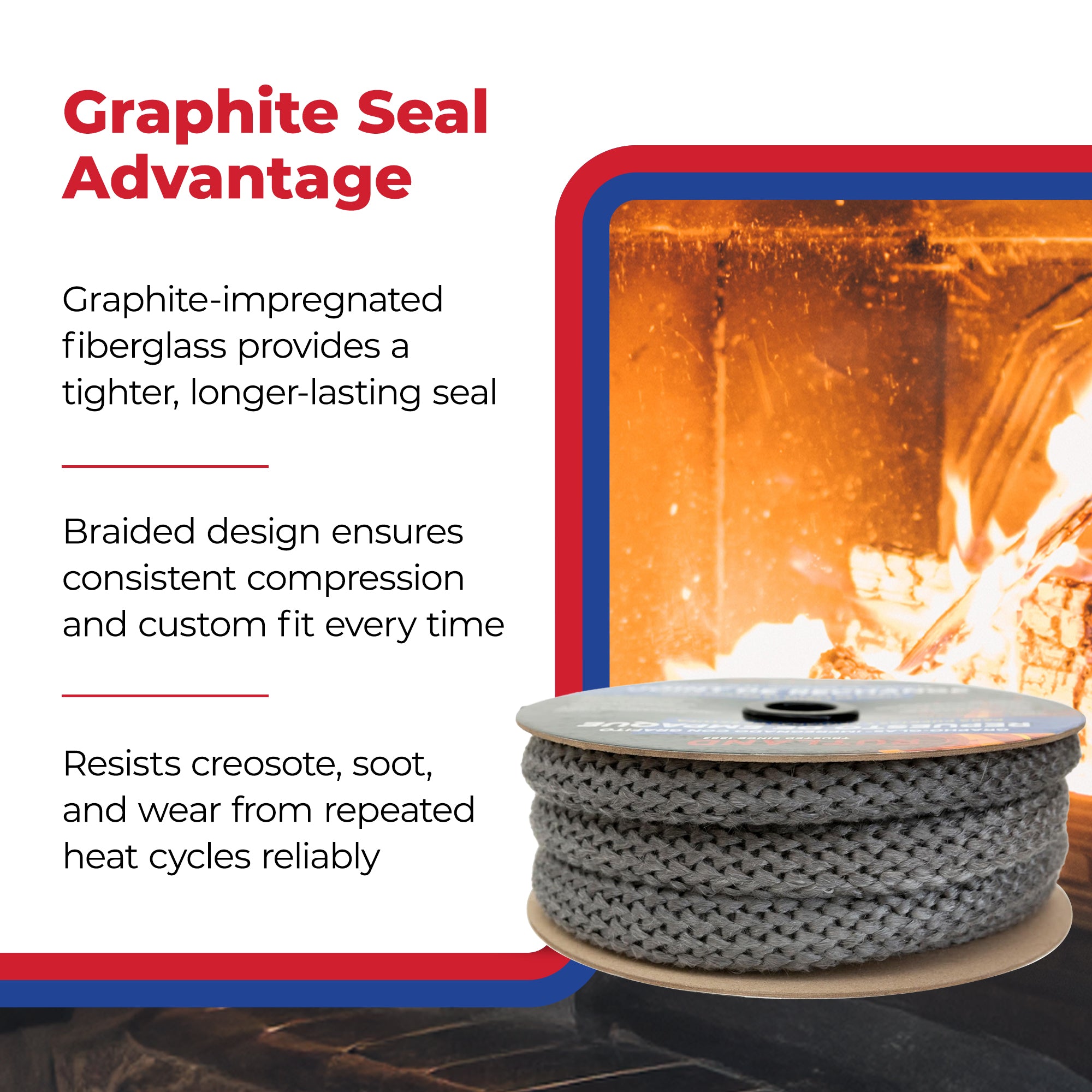 Rutland Grapho-Glas Graphite Impregnated Replacement Gasket Spool, 25-Inches