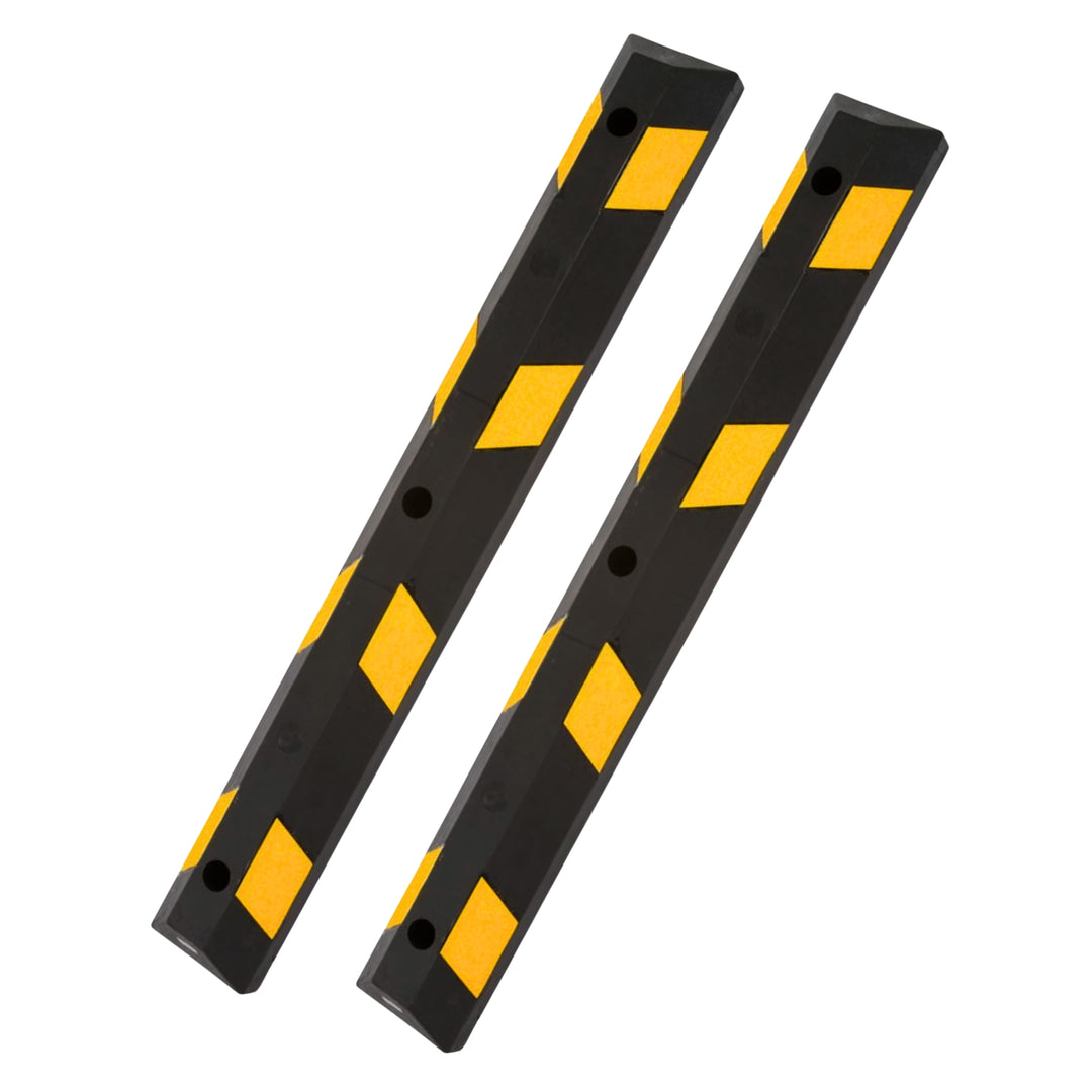 Guardian Parking Stop, 4Ft Rubber Curb with Mounting Holes, Black/Yellow, 2 Pack