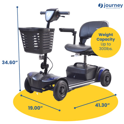 Journey Adventure Mobility Scooter, Electric Motorized Travel Scooter, Blue